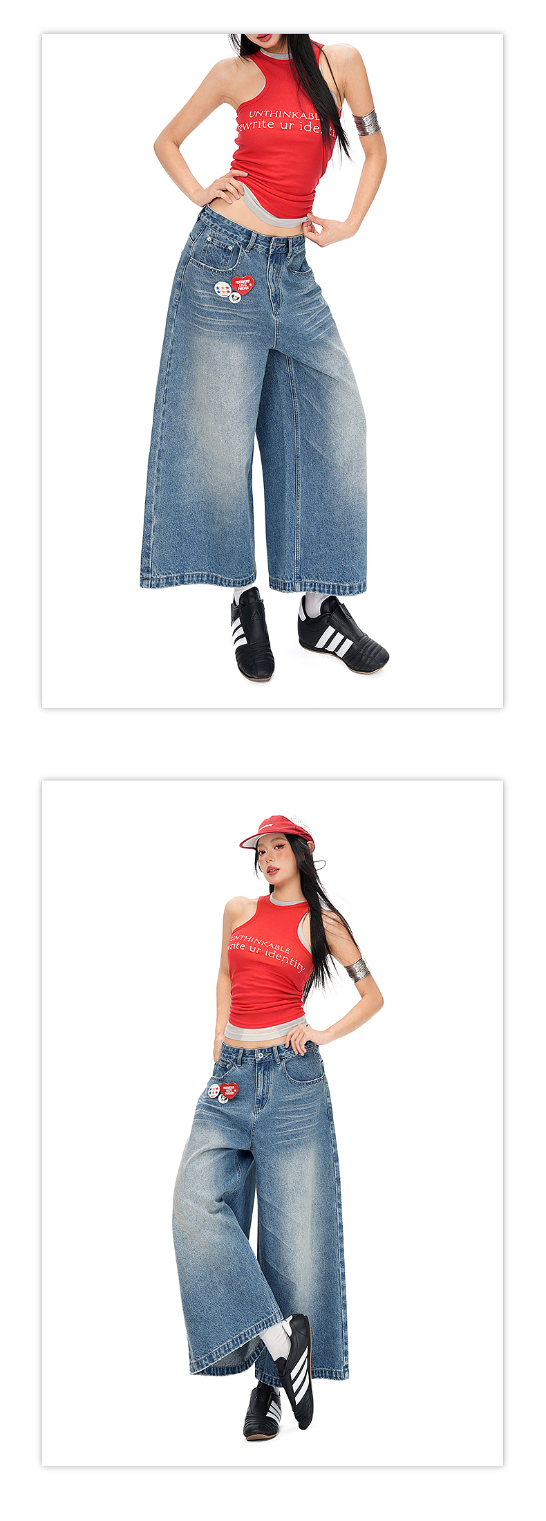 美式辣妹街头九分蓝牛仔阔腿裤详情页排版海报模特拼图（图ZNDA0NzcyODg0） - 电商 - 站酷设计师特务L原创素材 - 站酷ZCOOL