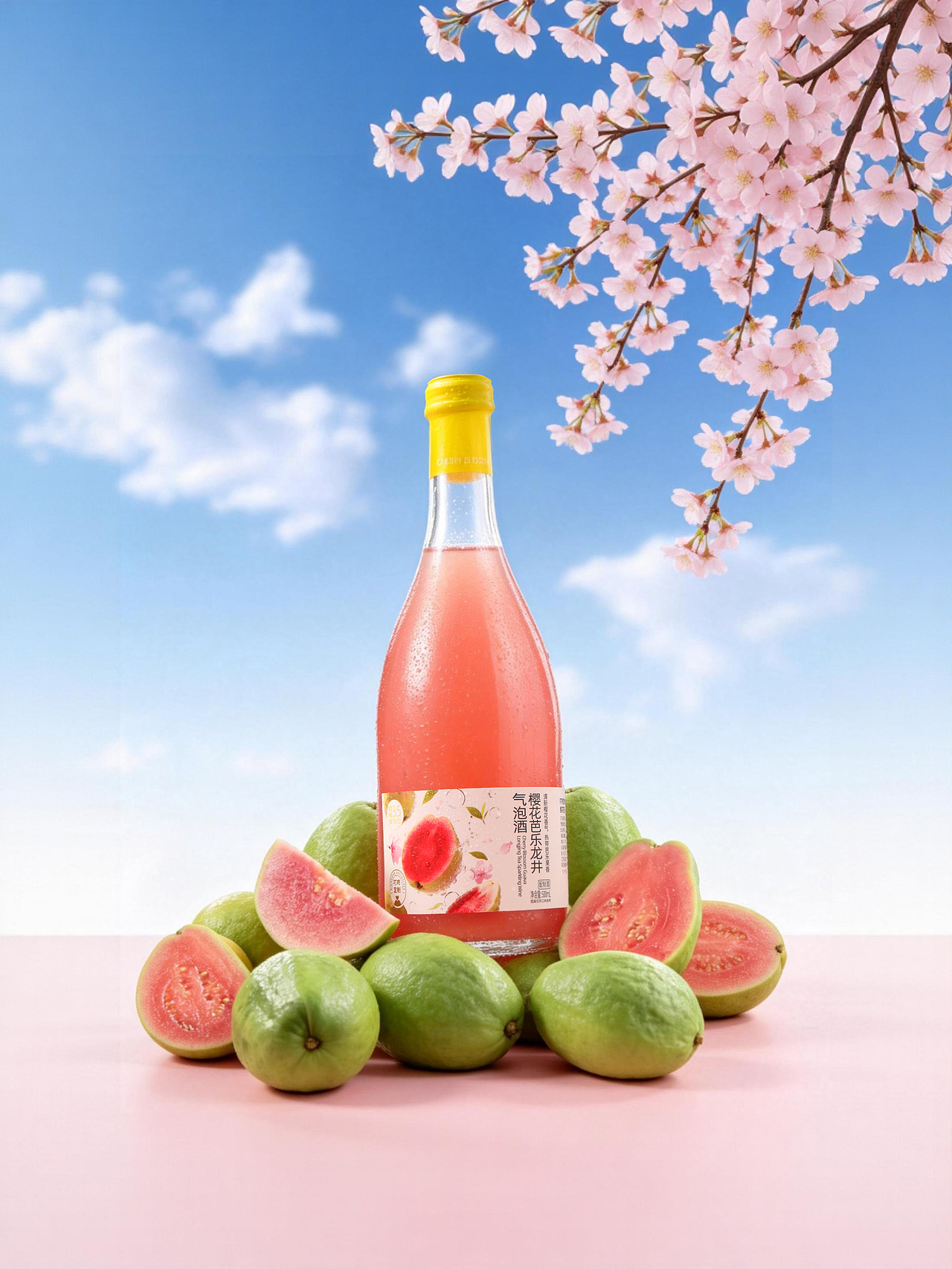櫻花芭樂(lè)龍井氣泡酒（圖ZNDA0Nzc1NDUy） - 產(chǎn)品攝影 - 站酷設(shè)計(jì)師塵曦?cái)z影原創(chuàng)素材 - 站酷ZCOOL