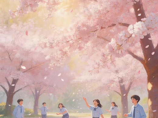 春樱漫舞，稚子寻芳（个人主页-ZNzMzNzc5MDA=） - AI作品 - 站酷设计师somen6211原创素材 - 站酷ZCOOL