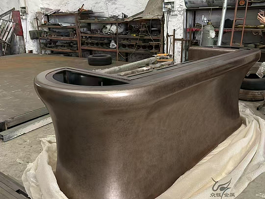 会所酒店水波纹锤纹组合不锈钢吧台 曲面前台 高端定制