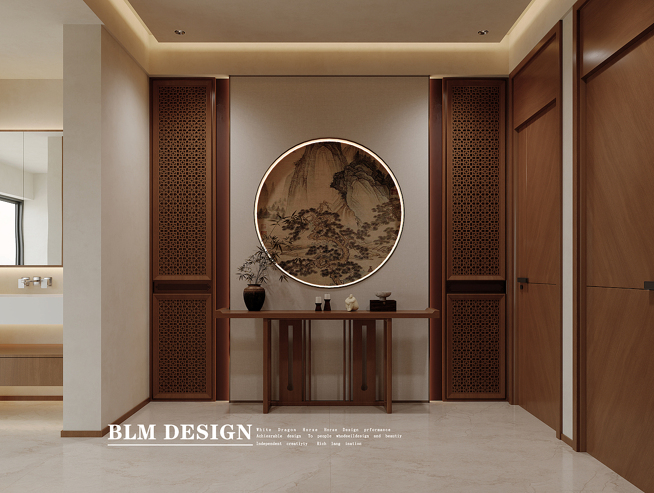 新中式-白龙马效果图（图ZNDA0ODEyNTky） - 家装设计 - 站酷设计师小鱼吐泡泡泡泡泡原创素材 - 站酷ZCOOL