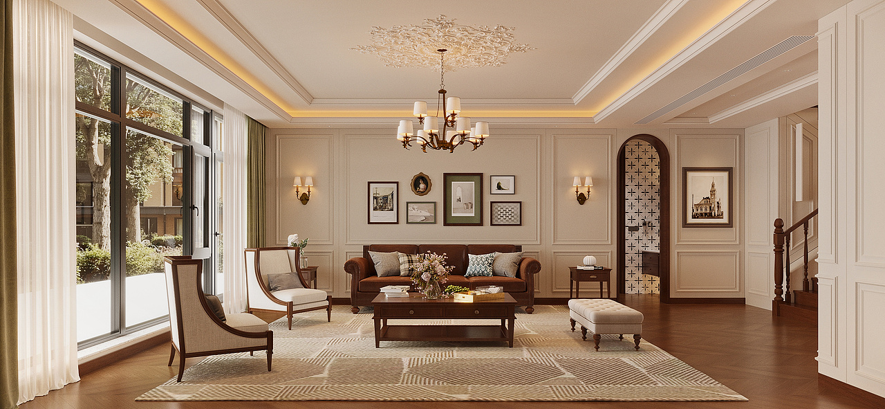 暖棕木质 + 奶油墙，我的治愈系复古家，宅家不想出门（图ZNDA0ODE1MjM2） - 家装设计 - 站酷设计师煜铭效果图表现原创素材 - 站酷ZCOOL