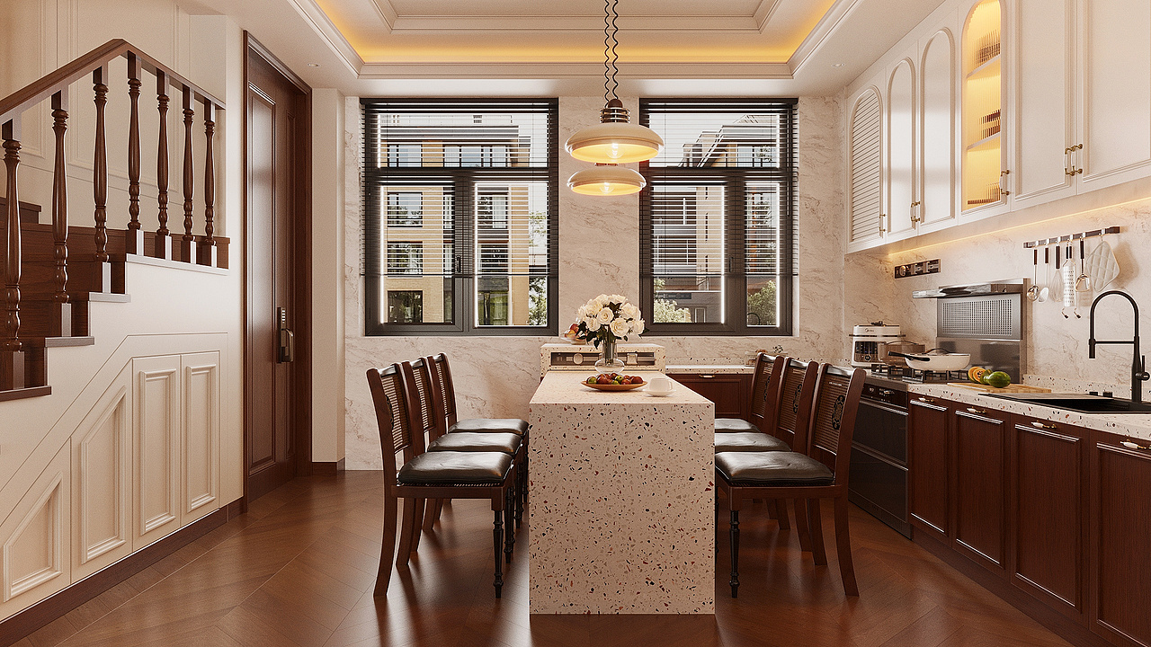 暖棕木质 + 奶油墙，我的治愈系复古家，宅家不想出门（图ZNDA0ODE1MjQ4） - 家装设计 - 站酷设计师煜铭效果图表现原创素材 - 站酷ZCOOL