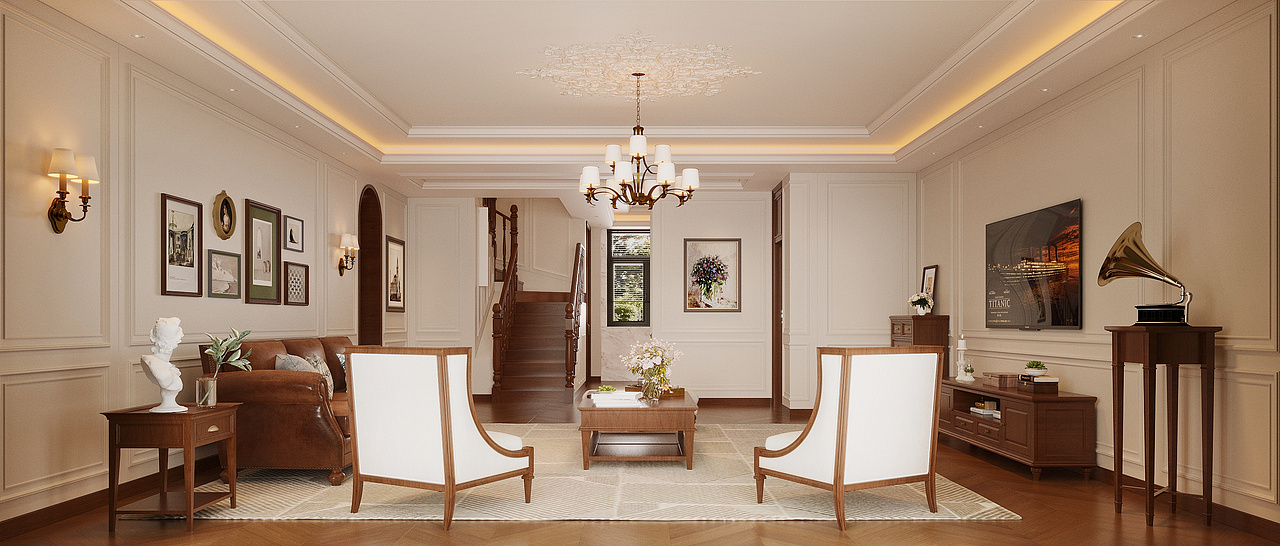 暖棕木质 + 奶油墙，我的治愈系复古家，宅家不想出门（图ZNDA0ODE1MjMy） - 家装设计 - 站酷设计师煜铭效果图表现原创素材 - 站酷ZCOOL