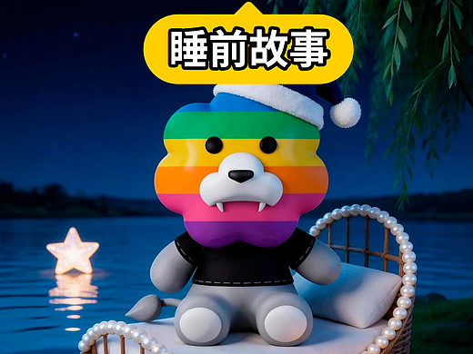 睡前故事：星光落在水面，黑夜就有了陪伴，彩虹狮花湾