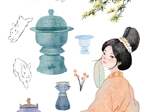 宋代四雅插画胶带设计（个人主页-ZNzMzODI5MDA=） - 艺术插画 - 站酷设计师一颗糖啊原创素材 - 站酷ZCOOL