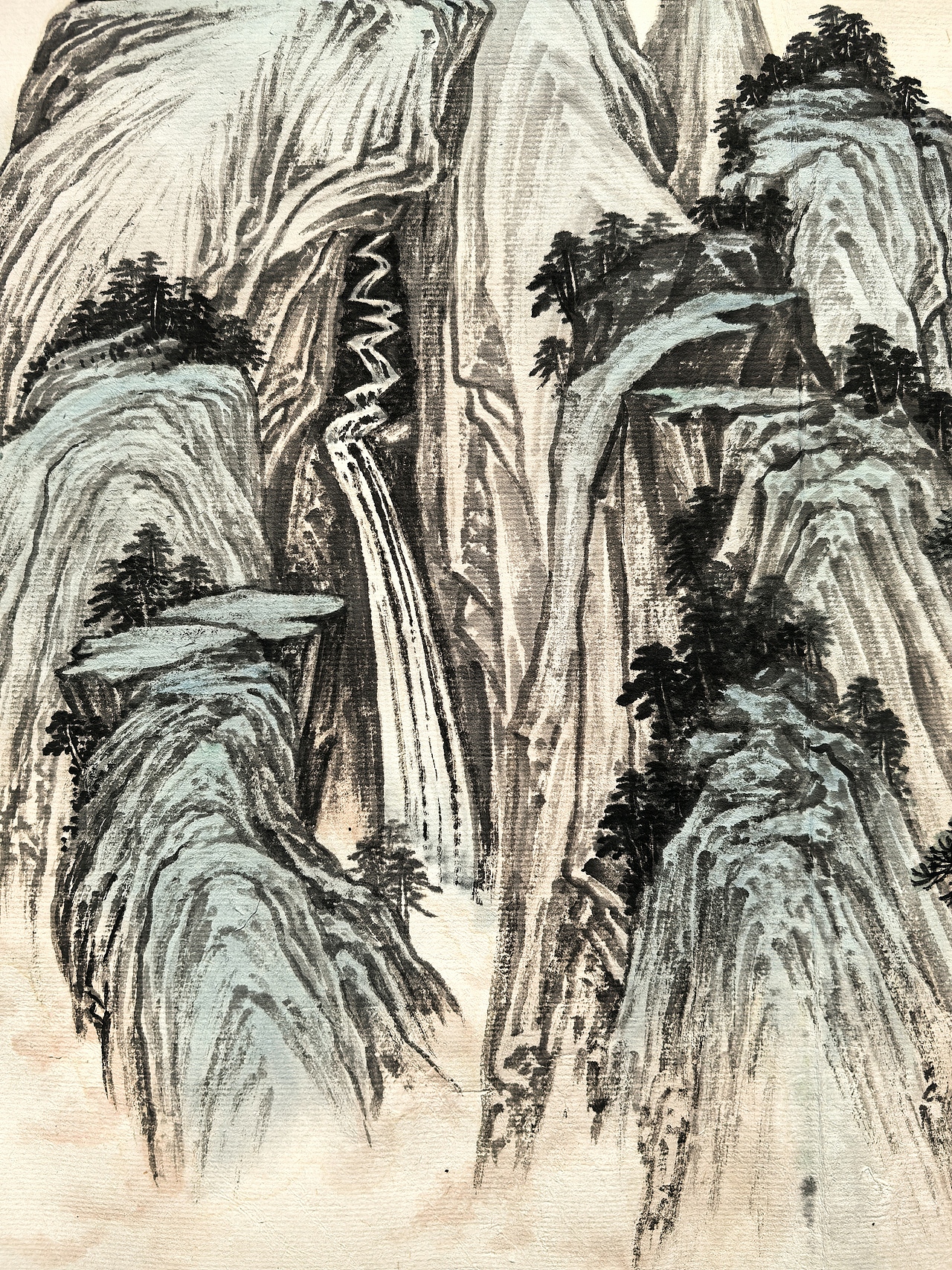 溪山飞瀑（图ZNDA0ODIxOTM2） - 绘画 - 站酷设计师安田原创素材 - 站酷ZCOOL