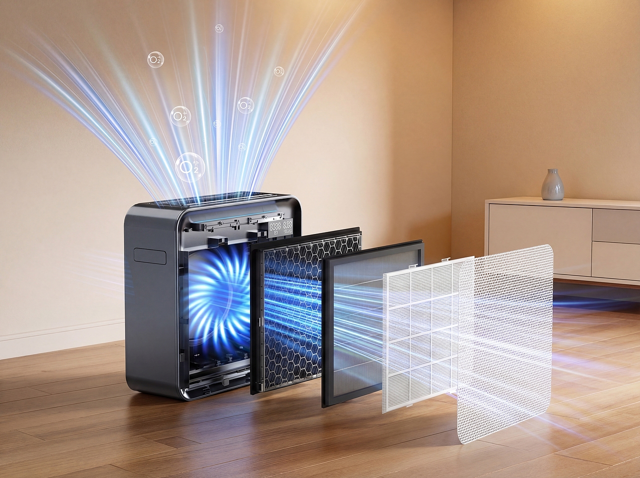 空气净化器场景设计（图ZNDA0ODI3MTM2） - AI作品 - 站酷设计师苏可er原创素材 - 站酷ZCOOL