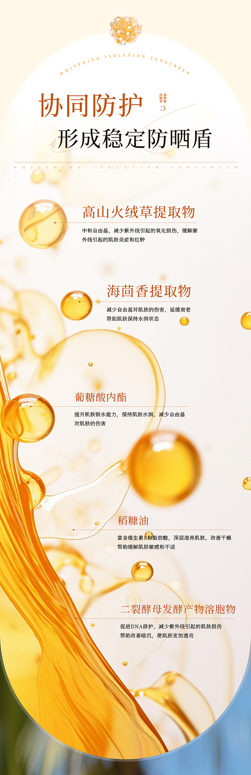 美白隔离防晒霜详情页设计（图ZNDA0ODI4MDg0） - 电商 - 站酷设计师余泽凯原创素材 - 站酷ZCOOL