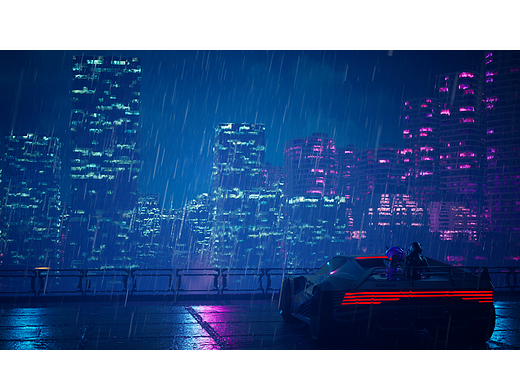 赛博雨夜