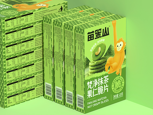 苗笙山《抹茶果仁脆片》包装设计