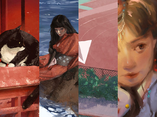 红色系插画合集（个人主页-ZNzMzODU3OTI=） - 创作习作 - 站酷设计师一颗糖啊原创素材 - 站酷ZCOOL