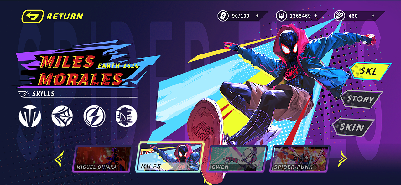 《蜘蛛侠：纵横宇宙》主题游戏UI（练习作品）（图ZNDA0ODQ5MTgw） - 游戏UI - 站酷设计师巴哩咕hs22原创素材 - 站酷ZCOOL