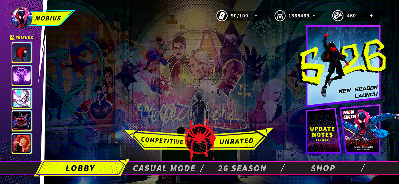 《蜘蛛侠：纵横宇宙》主题游戏UI（练习作品）（图ZNDA0ODQ5MTg4） - 游戏UI - 站酷设计师巴哩咕hs22原创素材 - 站酷ZCOOL