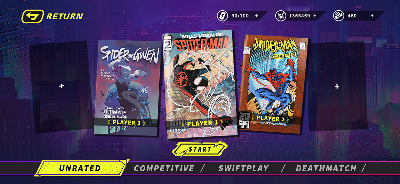 《蜘蛛侠：纵横宇宙》主题游戏UI（练习作品）（图ZNDA0ODQ5NTYw） - 游戏UI - 站酷设计师巴哩咕hs22原创素材 - 站酷ZCOOL