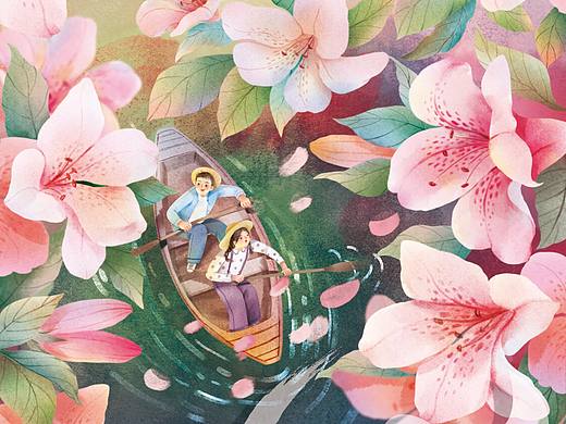 当插画师遇见春天｜在画里划船看遍杜鹃花海