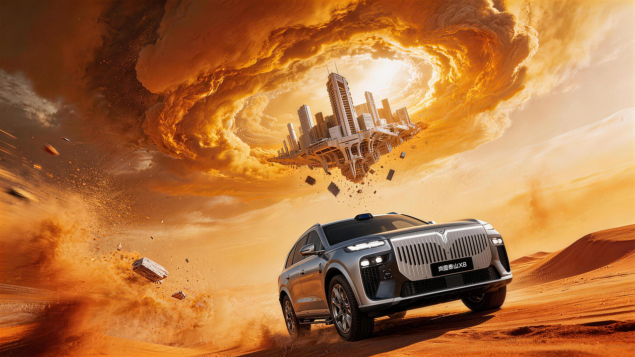 岚图泰山X8-行走的绿洲（图ZNDA0ODY1MTEy） - AI作品 - 站酷设计师AIGC三分球原创素材 - 站酷ZCOOL