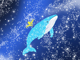 手绘星空蓝鲸系列