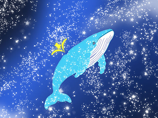 手绘星空蓝鲸系列