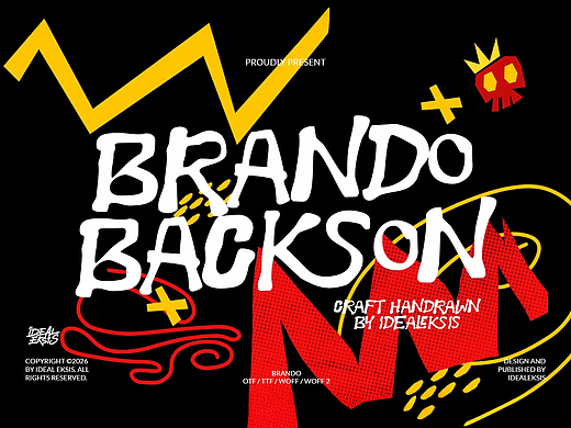 潮流街头品牌海报服装文创封面标题涂鸦手写英文字体