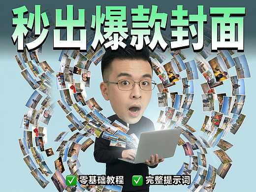 0技术门槛！4步复刻出千万博主同款封面！