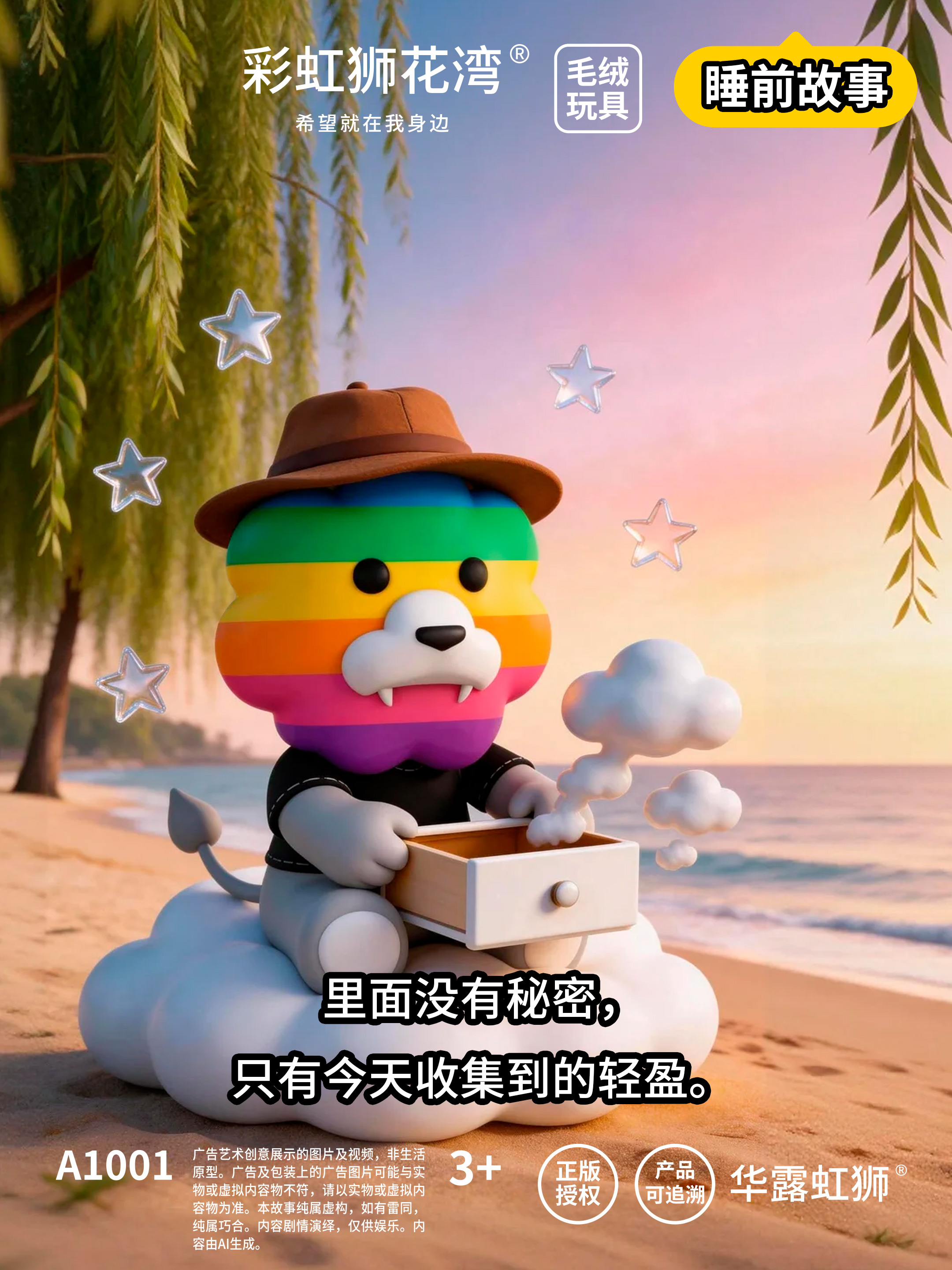 睡前故事：云朵收藏家的小抽屉，装着今天的轻盈，「彩虹狮花湾」毛绒玩具（图ZMTU1MTAyNjg=） - 资讯 - 站酷设计师彩虹狮原创素材 - 站酷ZCOOL
