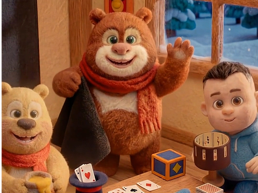 狗熊岭“布”可思议魔术秀|熊出没|IP动画|毛毡|AIGC