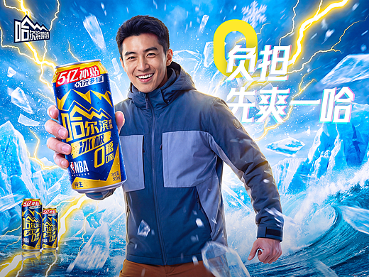 《别划走！哈啤冰极给你冰爽暴击》—— 哈啤创意广告