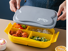 南京摄影|产品摄影| 撞色便携分格便当盒密封防漏饭盒