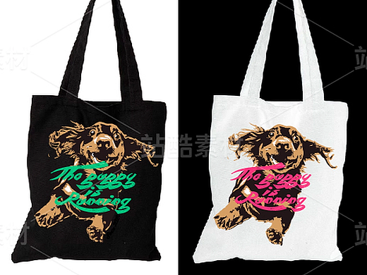 宠物狗字母图案插画