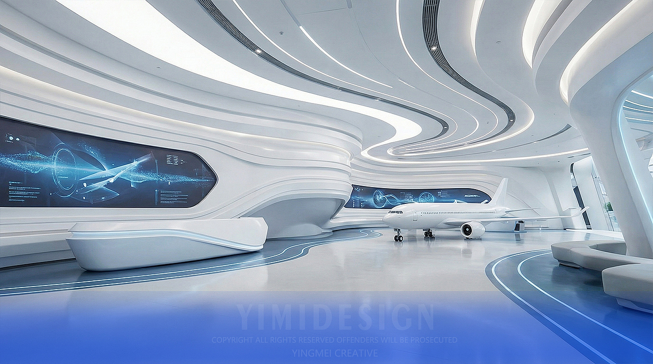 AIGC飞机企业展厅设计（图ZNDA0OTQwOTMy） - 展陈设计 - 站酷设计师盈美创意原创素材 - 站酷ZCOOL