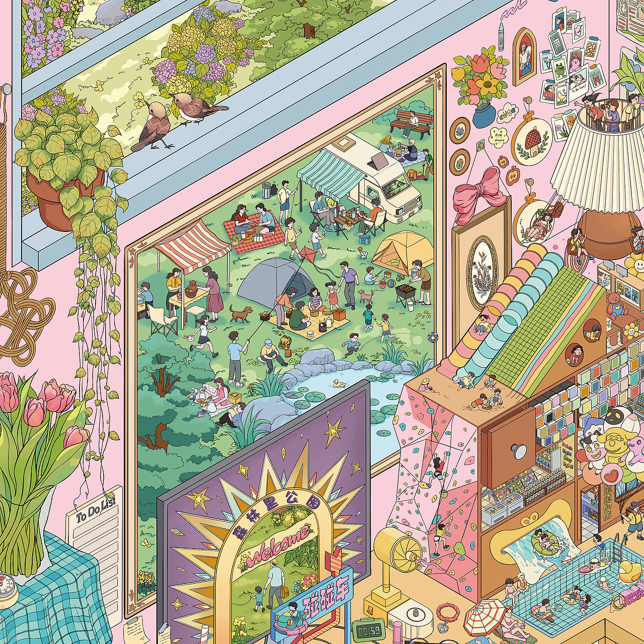 近期丝巾插画【春意 盎然】【湘水 遗珍】（图ZNDA0OTQ0NDA4） - 商业插画 - 站酷设计师拾柒_KiKi原创素材 - 站酷ZCOOL