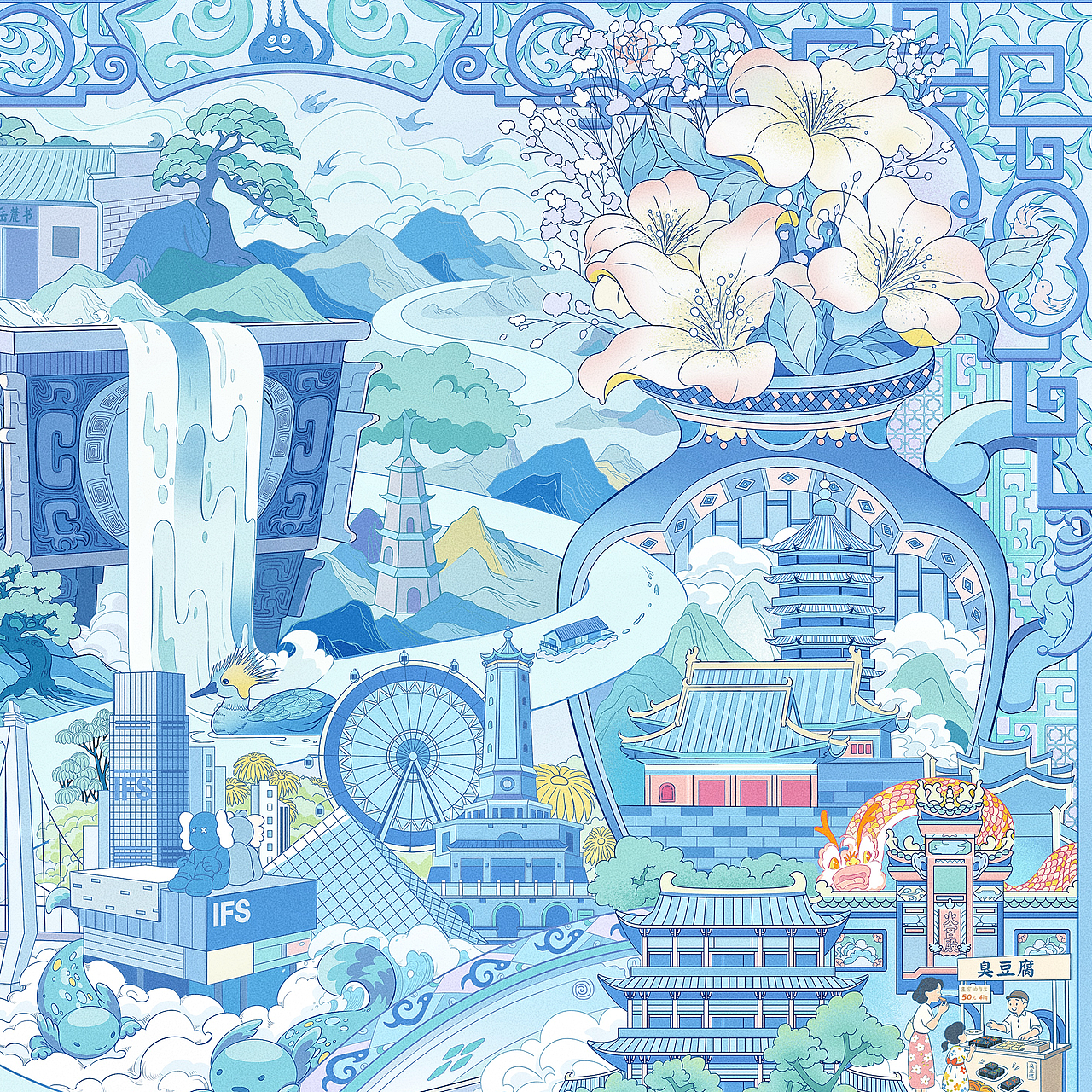 近期丝巾插画【春意 盎然】【湘水 遗珍】(图ZNDA0OTQ0NTY4) - 商业插画 - 站酷设计师拾柒_KiKi原创素材 - 站酷ZCOOL