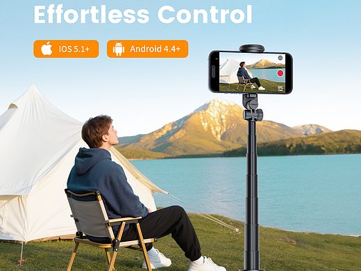 Amazon丨亚马逊主图A+丨带灯自拍杆 三脚架丨电商设计