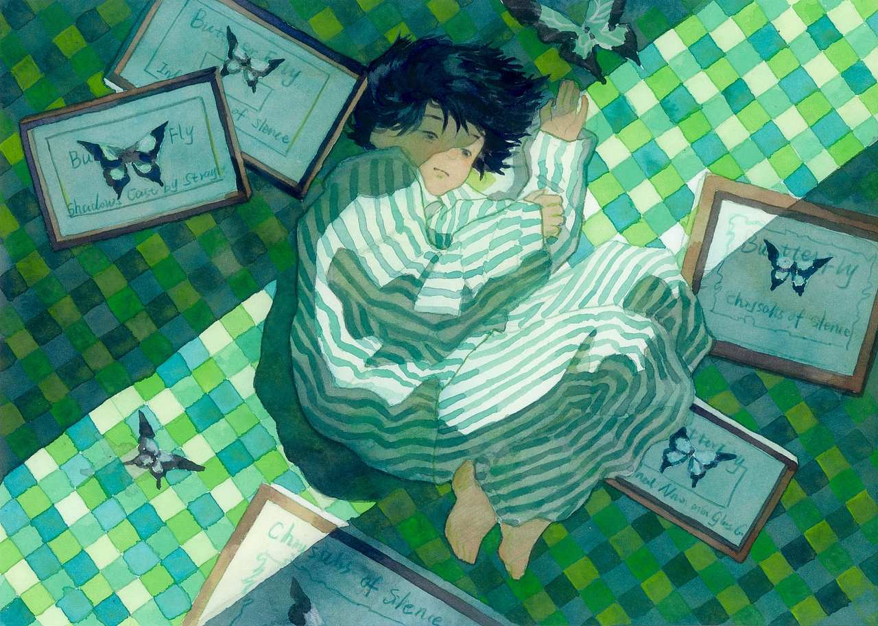 蝴蝶与月亮（图ZNDA0OTY2NTY4） - 艺术插画 - 站酷设计师忍冬2333原创素材 - 站酷ZCOOL