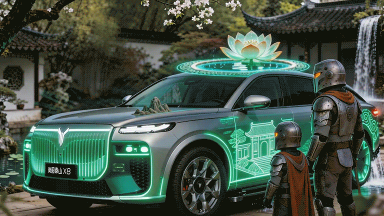 岚图泰山X8-行走的绿洲（图ZNDA0OTcxNTY4） - AI作品 - 站酷设计师AIGC三分球原创素材 - 站酷ZCOOL