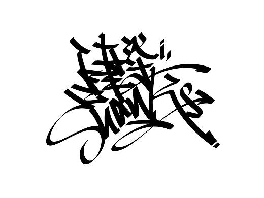 原创手写嘻哈Tag风格字体设计 非AI