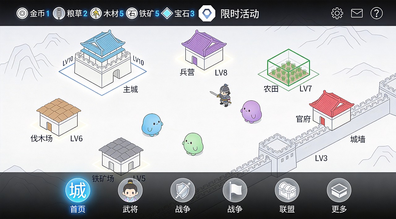 三国UI扁平版本（图ZNDA0OTkxMTg0） - 游戏UI - 站酷设计师肥飞工作室原创素材 - 站酷ZCOOL