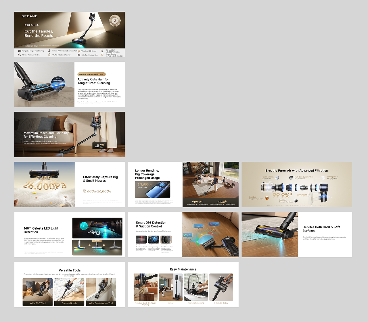 Dreame-吸尘器-R20 Pro-A 新品全案设计（图ZNDA0OTk4Njky） - 宣传物料 - 站酷设计师九页原创素材 - 站酷ZCOOL
