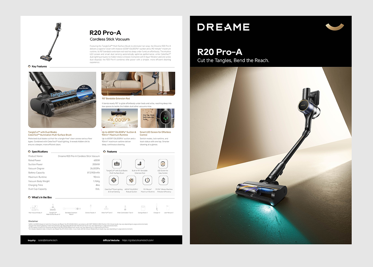 Dreame-吸尘器-R20 Pro-A 新品全案设计（图ZNDA0OTk4NzIw） - 宣传物料 - 站酷设计师九页原创素材 - 站酷ZCOOL