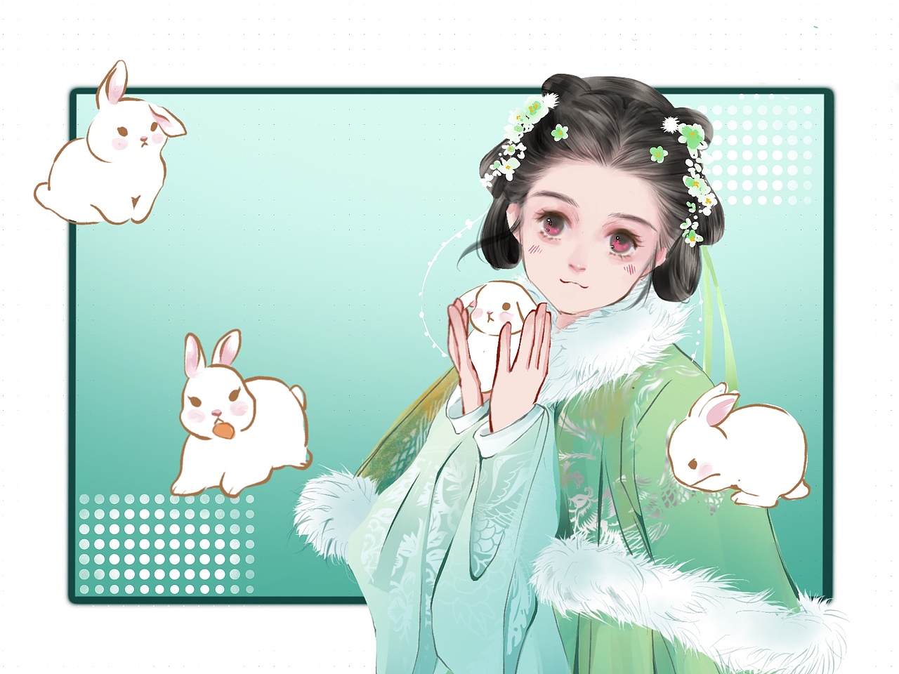 可爱汉服小女孩（图ZNDA1MDA1MTM2） - 商业插画 - 站酷设计师糖油甜辣酱原创素材 - 站酷ZCOOL