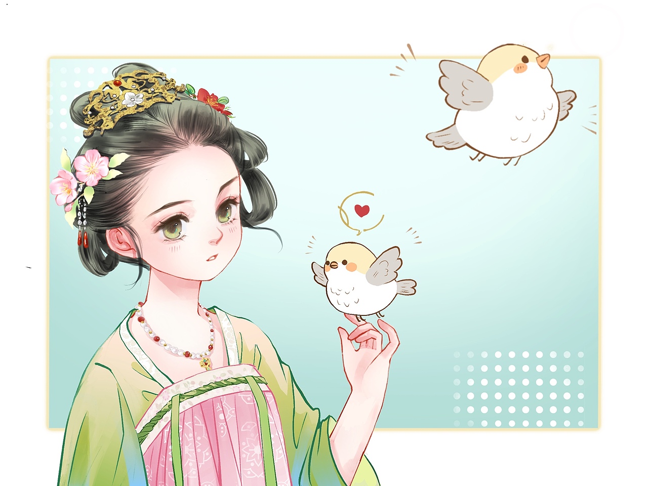 可爱汉服小女孩（图ZNDA1MDA1MTMy） - 商业插画 - 站酷设计师糖油甜辣酱原创素材 - 站酷ZCOOL