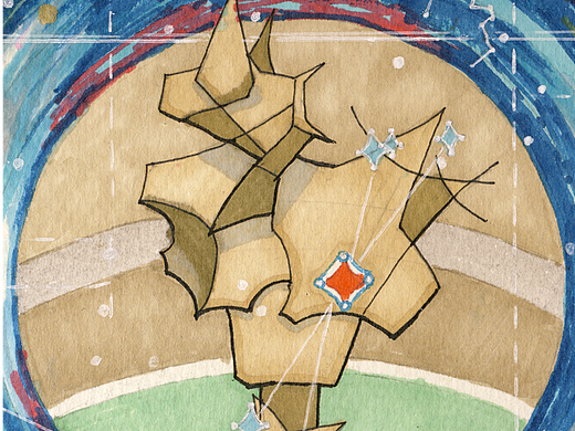 马克笔插画《二十八星宿之牛金牛》