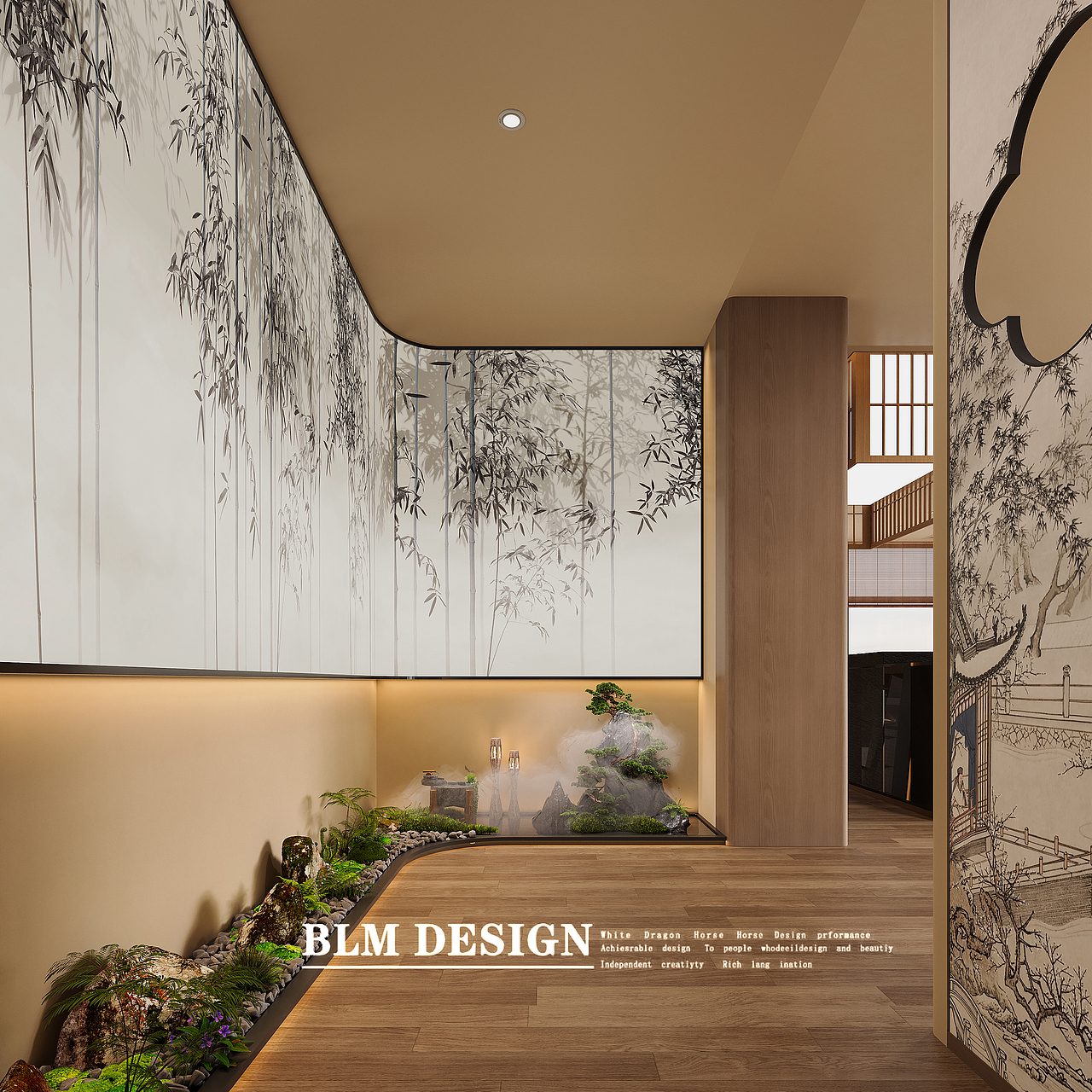 禅意茶室效果图案例分享（图ZNDA1MDA4OTgw） - 其他空间 - 站酷设计师效果图找叶叶原创素材 - 站酷ZCOOL