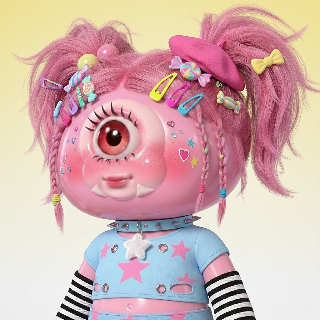 《女鬼丸子 | IP形象设计：单眼萌怪的潮玩世界观》（图ZNDA1MDE0MzA4） - AI作品 - 站酷设计师女鬼丸子原创素材 - 站酷ZCOOL