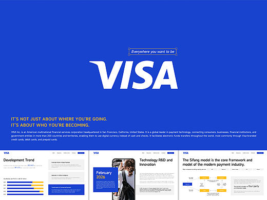 VISA PPT模板——连接世界，赋能信任 