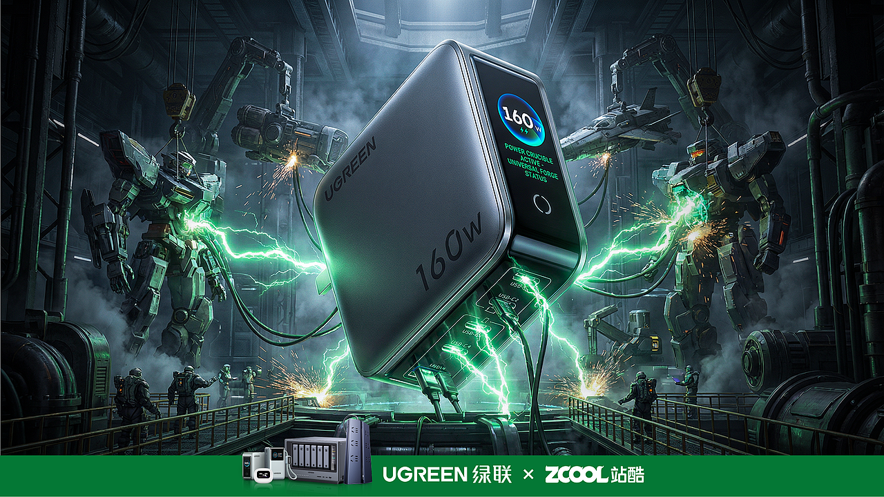 《UGREEN》超现实秘境:绿联魔力源泉(图ZNDA1MDM2NjI0) - AI作品 - 站酷设计师YesJinZ原创素材 - 站酷ZCOOL