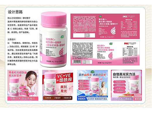 维生素C+烟酰胺保健品包装 I 电商视觉全案设计 