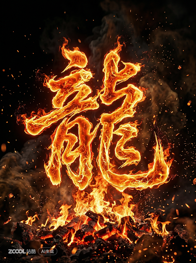 火焰字体设计-龙