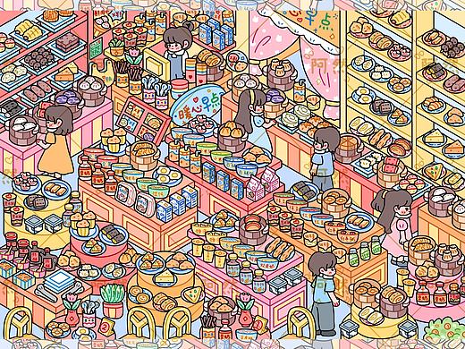 「暖心早餐铺」造景贴纸
